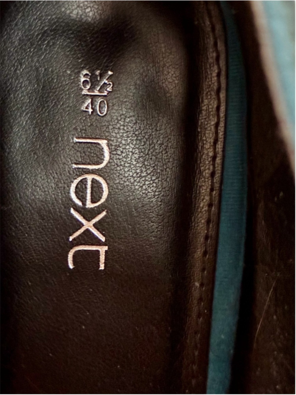 Next Teal Blue Suede Pointed Toe V-Cut Kitten Heel Ankle Booties Size US 9 - Picture 2 of 10